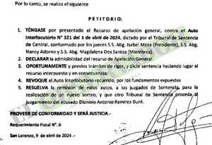 Fiscal apela resolución de Tribunal de Central que extingue caso de abuso sexual en un colegio público