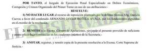 Jueza descarta agravios sobre reclusión de Armando Rotela y rechaza reposición