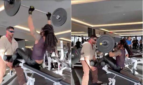 [VIDEO] ¡Lenny Kravitz va al gimnasio con pantalones de cuero y lentes de sol!