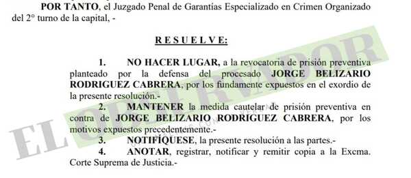 Mantienen prisión preventiva de funcionario de la Dinac procesado por tráfico de cocaína desde el Silvio Pettirossi