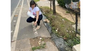 Ciclista se fractura brazo por mal estado de bicisenda de Asunción