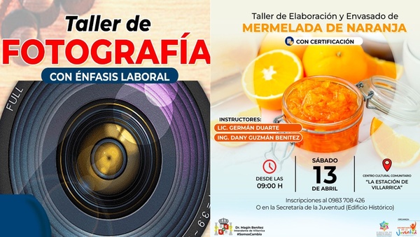 MUNICIPALIDAD INVITA A PARTICIPAR DE INTERESANTES TALLERES