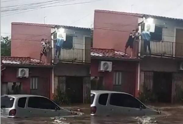 [VIDEO] ¡Terrible! Salvaron a dos niños de inundaciones en barrio Trinidad