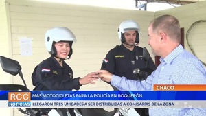 Llegaron motocicletas de la Policía Nacional para reforzar patrullajes en Boquerón