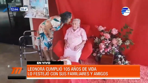 Doña Leonora cumple 105 de vida y lo festejó con familiares y amigos