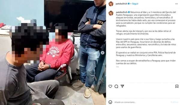 Bullrich anuncia extradición de los epepistas con refugio en Argentina - Policiales - ABC Color