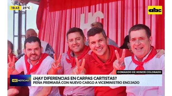 ¿Hay diferencias en carpas cartistas?: Peña premiará con nuevo cargo a viceministro enojado - ABC Noticias - ABC Color