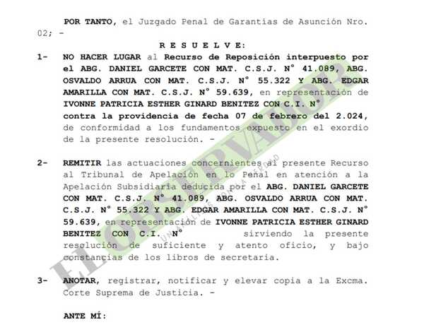 Rechazan reposición contra admisión de imputación respecto a procesada por supuesta venta de cargos en IPS