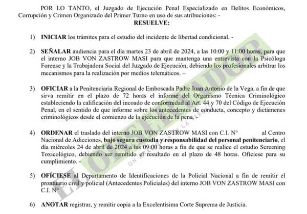 A Ultranza Py: Condenado inicia trámites para acceder a libertad condicional