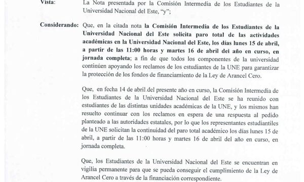 Estudiantes reanudaron paro académico en la UNE