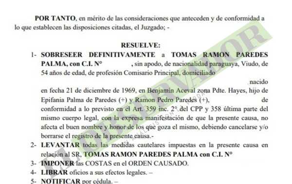 Sobreseen definitivamente al Crio. Tomás Paredes Palma y al Subof. Báez por la muerte de Rodrigo Quintana