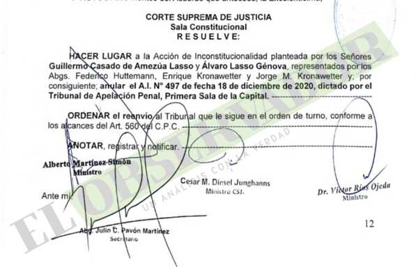 Sala Constitucional deja firme sobreseimiento a 2 acusados en caso “Helicópteros”