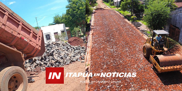 AVANZAN OBRAS DE EMPEDRADOS EN EL DISTRITO DE CAMBYRETÁ - Itapúa Noticias