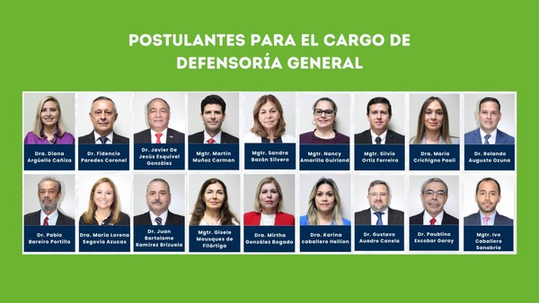 Ésta es la puntuación por idoneidad asignada a los postulantes al cargo de Defensor General