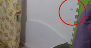 (VIDEO). Una bala impactó a centímetros de un bebé mientras dormía