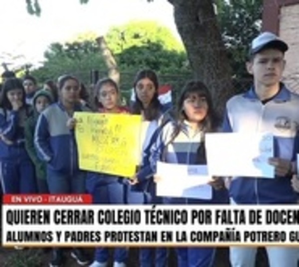 Alumnos no tienen clases por falta de docentes en colegio de Itauguá - Paraguay.com