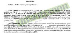 Unifican condenas de Armando Javier Rotela: compurgará su pena en 2038  