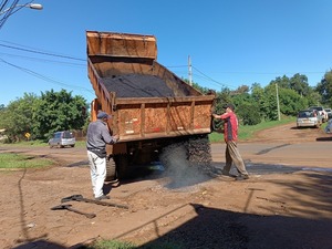 Municipio inició trabajos de bacheo en la Ruta 14 en Cambyretá