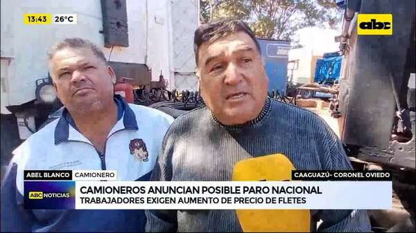 Video: camioneros exigen aumento de precio de fletes y anuncian un posible paro nacional - ABC Noticias - ABC Color