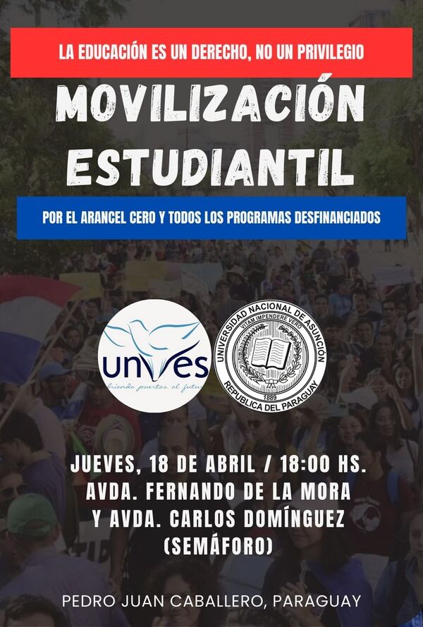 Este jueves prosigue la movilización estudiantil contra la ley de Arancel Cero - Radio Imperio 106.7 FM