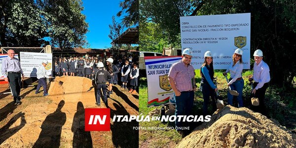 MUNICIPALIDAD DE SAN JUAN DEL PARANÁ INICIA IMPORTANTES OBRAS CON PALADAS INICIALES - Itapúa Noticias