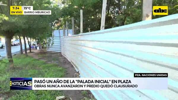 Obras en la plaza Naciones Unidas nunca avanzaron y predio quedó clausurado  - ABC Noticias - ABC Color