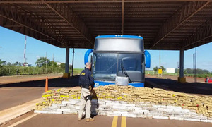 La Policía de Brasil incautó un Bus que salió de Paraguay con casi 1500 kilos de marihuana