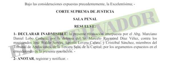 Declaran inadmisible la recusación de condenado perteneciente a clan Arteta