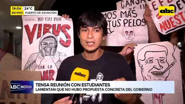 Tensa reunión con estudiantes: ‘’El Gobierno no esta cediendo a nuestros reclamos’' - ABC Noticias - ABC Color