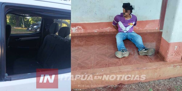 HOMBRE VIOLENTO ROMPIÓ UNA CAMIONETA POLICIAL Y TERMINÓ DETENIDO - Itapúa Noticias
