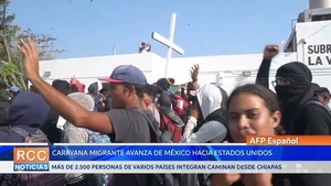 Nueva caravana de migrantes avanza en México hacia Estados Unidos