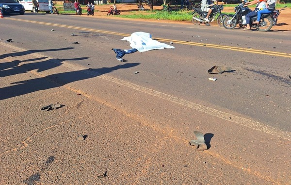 Trágico accidente en la ruta PY05 de Horqueta: motociclista fallece tras choque con camión.