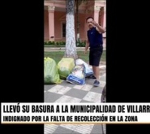 Ciudadano harto llevó su basura a la Municipalidad de Villarrica - Paraguay.com