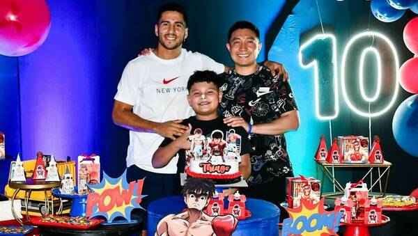 Cecilio Domínguez le armó su fiestita por sus 10 años a su hijo