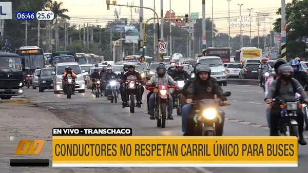 Transchaco: Conductores no respetan carril único para buses | Telefuturo