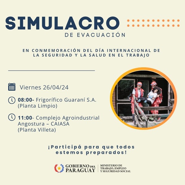 Realizarán simulacros sobre prevención de accidentes laborales - .::Agencia IP::.