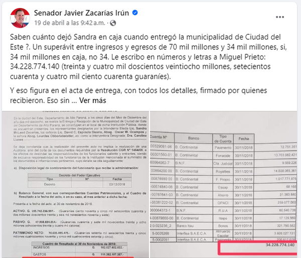 Javier Zacarías pidió a Prieto que “deje de mentir” - La Clave