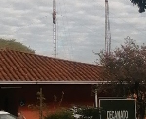 Hombre sube a antena de la Facultad Veterinaria para salvar a su gatito