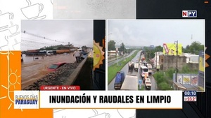 Inundación detuvo el tránsito entre Limpio y MRA - Noticias Paraguay