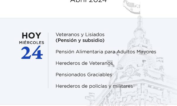 Adultos mayores, veteranos y otros pensionados cobran hoy
