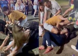 [VIDEO] ¡Oikó la akashará! Damas se trenzaron en parque de diversiones