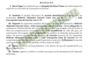 Fiscalía ausente en audiencia en la que se sustituyó arresto domiciliario para Garcete Cano y su madre