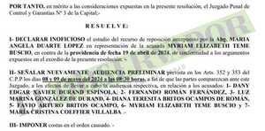 Reposición inoficiosa destraba convocatoria a preliminar en una causa Mocipar