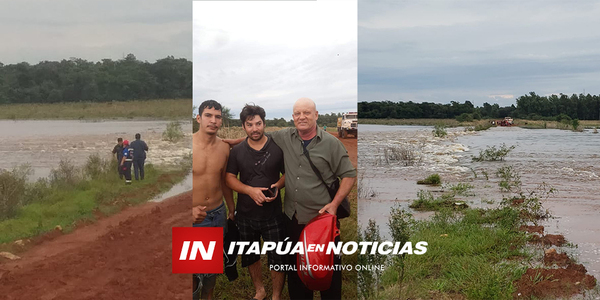 RESCATARON A UN HOMBRE ARRASTRADO POR RAUDAL EN CORONEL BOGADO - Itapúa Noticias