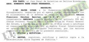 Juez se opone a suspensión condicional de implicado en caso de soborno para blanquear a “Minotauro”