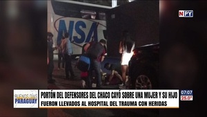 Portón del Defensores cayó sobre una mujer y su hijo - Noticias Paraguay