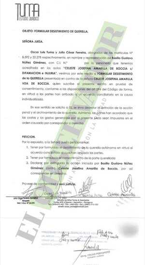 Bachi Núñez también desiste de querella contra la senadora Celeste Amarilla por "chisme" de infidelidad