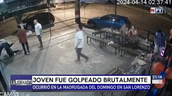 Hombre recibe golpiza frente a pizzería en San Lorenzo