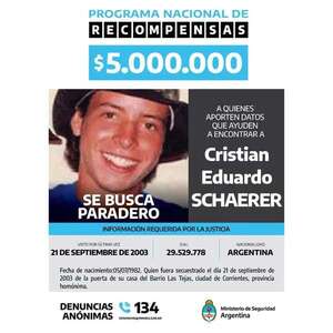 Argentina vuelve a subir la recompensa por datos sobre Christian Schaerer - Policiales - ABC Color