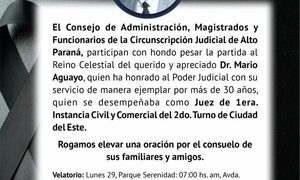 Fallece juez Mario Aguayo